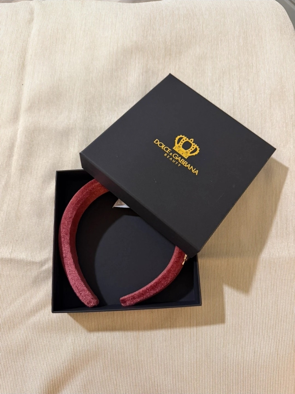 Dolce & Gabbana Burgundy Velvet Headband